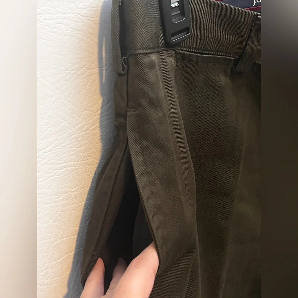 J. Crew Classic Fit Men's Olive Dark Green Ankle Trouser Pants sz 35
